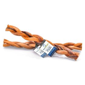 Barkworthies Naturally Scented Braided Bully Stick (Option: 15ea/12 in, 15 ct)