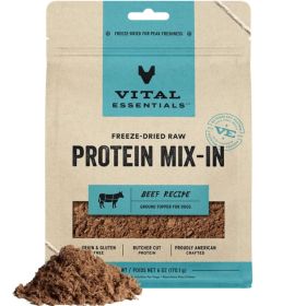 Vital Essentials Dog Freeze (Option: Dried Raw Grain Free Protein Mix  In Beef Recipe Ground Topper 6oz.)
