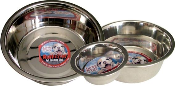 Loving Pets Traditional Stainless Steel Dog Bowl Silver, (Option: 1ea/3 qt)