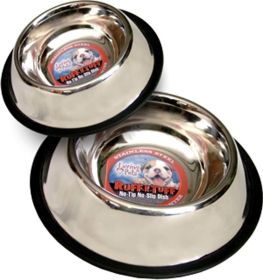 Loving Pets Traditional NoTip Stainless Steel Dog Bowl Silver, (Option: 1ea/16 oz)