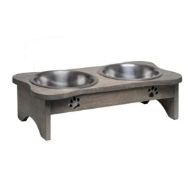 Loving Pets Black Label Wooden Modern Raised Diner (Option: 1ea/1 qt)