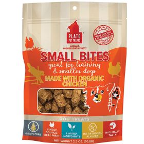 Plato Dog Small Bites Grain Free Organic Chicken (Option: 2.5oz.)