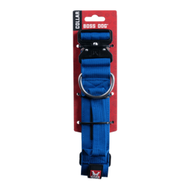 Boss Dog Tactical Adjustable Dog Collar Blue, (Option: 1ea/LG, 1722 in)