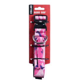 Boss Dog Tactical Adjustable Dog Collar Pink Camo, (Option: 1ea/LG, 1722 in)