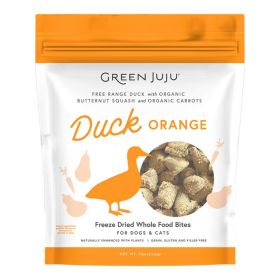 Green Juju Dog & Cat Freeze (Option: Dried Grain Free Whole Food Bite Duck Orange Toppers 7.5oz.)