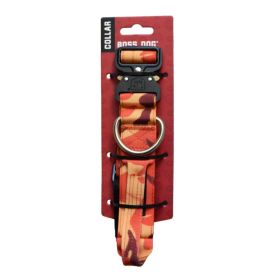Boss Dog Tactical Adjustable Dog Collar Orange Camo, (Option: 1ea/LG, 1722 in)