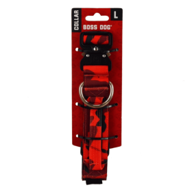 Boss Dog Tactical Adjustable Dog Collar Red Camo, (Option: 1ea/LG, 1722 in)