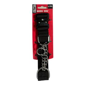 Boss Dog Martingale Dog Collar Black, (Option: 1ea/LG/XL)