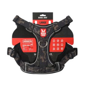 Boss Dog Tactical Dog Harness Black Camo, (Option: 1ea/LG)