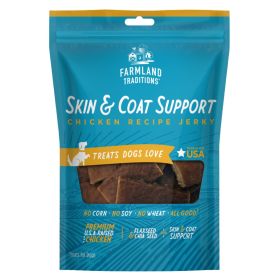 Farmland Traditions Simple Snacks Skin and Coat Support Jerky Dog Treats Chicken, (Option: 1ea/14oz.)