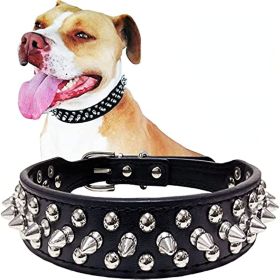 Adjustable Microfiber Leather Spiked Studded Dog Collar for Small Medium Large Pets (Color: Pink, size: S(10.8"-13.2" / 27.5cm-33.5cm))