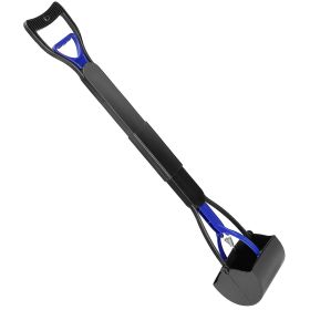 31.5in Pet Pooper Scooper Foldable Long Handle Dog Poop Waste Pick Up Rake (Color: Blue)