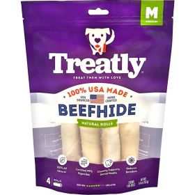 Treatly 100% USA Beefhide Rolls Natural (Option: 6in. 4 Pk)