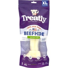 Treatly 100% USA Beefhide Bone with Header Card Natural (Option: 11in. 1 Pk)
